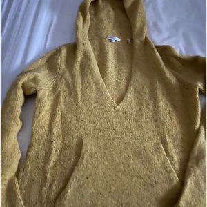 yellow sweater with hood. cashmere